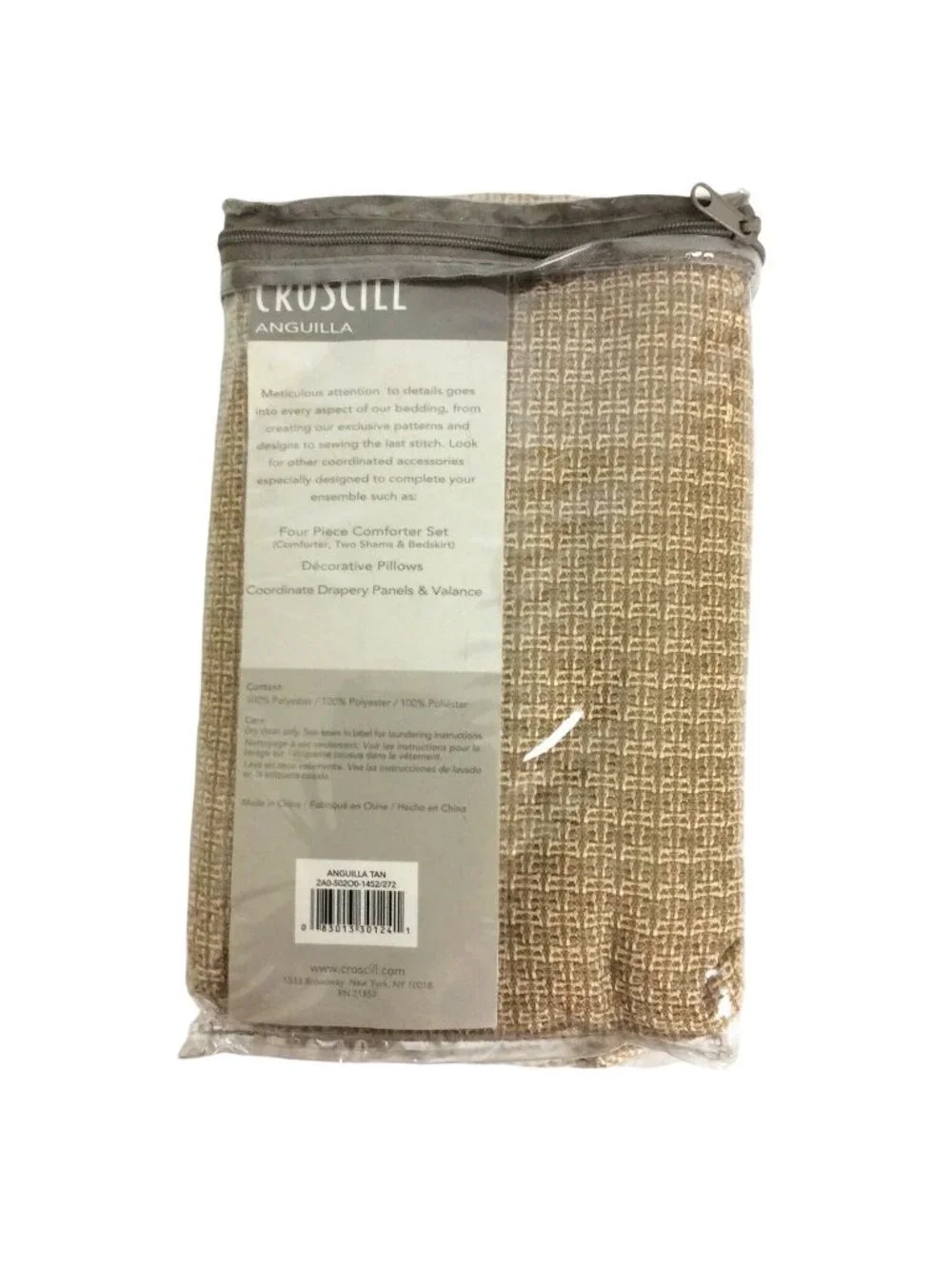 Croscill Anguilla European Pillow Shams 26x26 Set Of 2 Beige Textured Design NEW